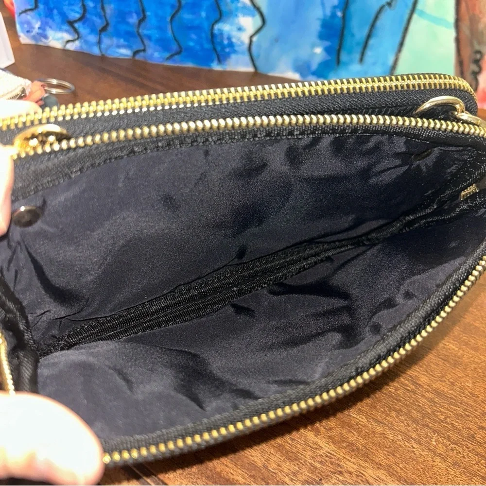 Tory Burch Black and Gold Shoulder Bag